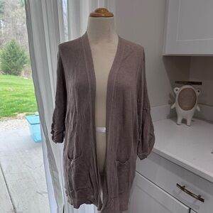 Women's Taupe Cardigan Sweater